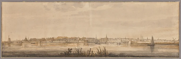 Panoramaudsigt over Dordrecht og floden Maas
