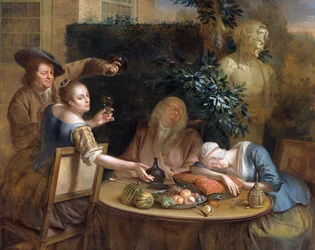 Et drikkeselskab i haven, 1739