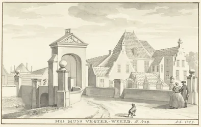 Havezathe Vechterweerd nær Zwolle i 1729 Het HUYS VEGTER-WEERD Ao 1729 (titel på objekt)