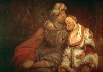 Ruth og Boaz ... (olie på lærred)