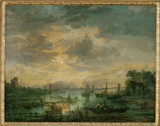 Fishing by Moonlight (olie på lærred)