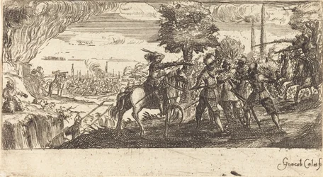 Landskab med kampscene