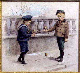 Snurretoppe (akvarel på papir)