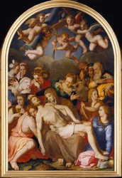La descente de Croix - Nedstigningen fra korset - Bronzino, Agnolo (1503-1572) - 1553 - Olie på træ - 263x175 - Palazzo Vecchio, Firenze