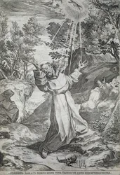 Stigmatiseringen af Saint Francis på La Verna-bjerget (1224)