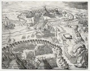 Stillingen og lejren for hærene af Charles V og Soliman II, 1532.