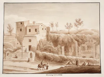 Hermitage of Madonna della Stella, 1833 (ætsning med brun vask)