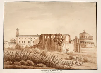 Hippodrome af familien af Constantine, Via Nomentana, 1833 (ætsning med brun vask)