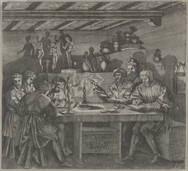 Baccio Bandinelli i sit atelier med en statuette af Venus, elever, der skitserer fra en måned, 1531.