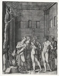 Orestes og Pylades bragt til Iphigenia for at ofre