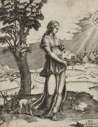 The Cumaean Sybil, 1516 (gravering på lagt papir)