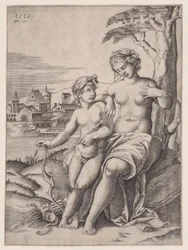 Venus og Eros, dateret 1516.