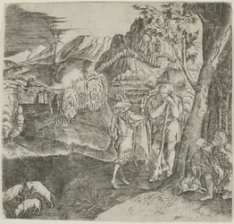 Hyrder og satyr i et landskab