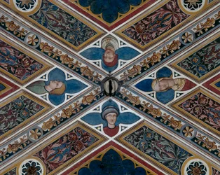 Hoveder og plantemotiver, detaljer (fresco)