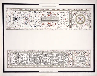 Eksemplarer af mosaikkerne, fra kejserens grav, ca. 1815 (blyant, pen, blæk, w/c)