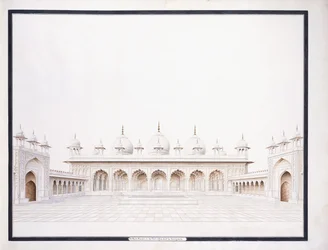 Moti Masjid i Fort of Agra, c1815 (blyant og w/c)