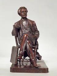 Et siddende portræt af Jean Leon Gerome (1824-1904) 1904 (bronze)