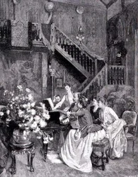 At studere musikken (gravering)