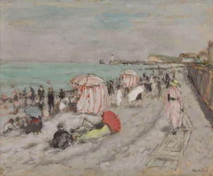 On the Beach (olie på papir lagt på plade)