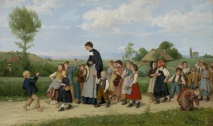 Skolegangen. 1872