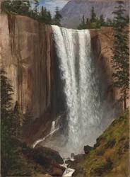 Vernal Falls, 1863 (olie på papir, monteret på lærred)