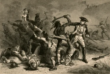 Montcalm forsøger at stoppe massakren, 1877.