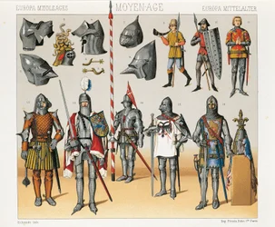 Illustration fra Auguste Racinets historiske kostumer, bind IV
