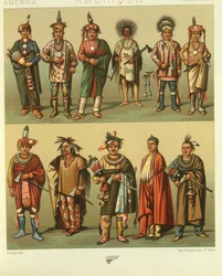 Illustration af nordamerikanske indianere fra Kansas og Nebraska, USA