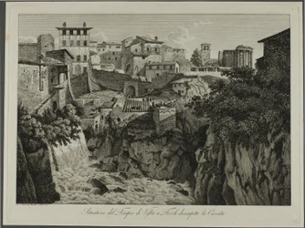 Scene fra Vesta-templet i Tivoli med udsigt til kaskaderne