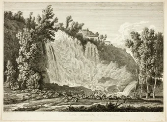 Vandfald over Tivoli, fra Picturesquely Etched Prospects fra Italien