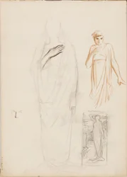 Aino Ackté som Alcestis, skitse