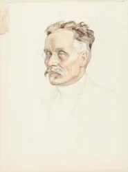 Portrætstudie af professor J. W. Runeberg, ansigtet