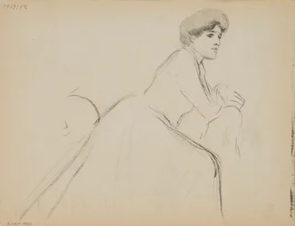 Siddende kvinde, profil