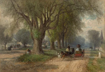 Søndag i New England, ca. 1876 (akvarel)