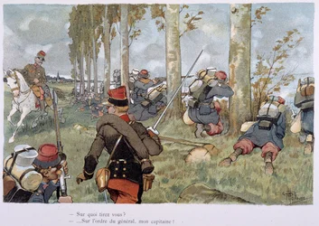 Under handlingen i "" Military Album"" af Albert Guillaume (1873-1942), omkring 1900