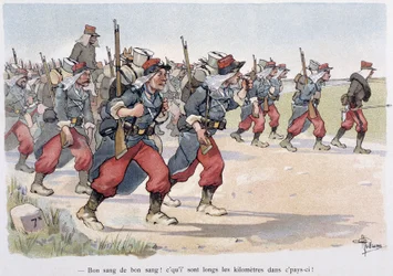 Regiment på march - i "" Military Album"" af Albert Guillaume (1873-1942), ca. 1900