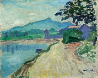Omgivelserne i Saint-Jean-de-Luz, morgenen (olie på lærred)
