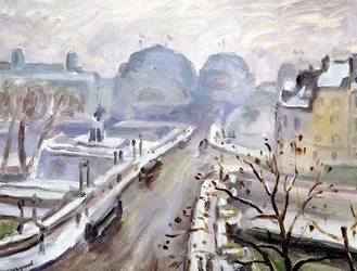 Fransk: Pont Neuf under sneen