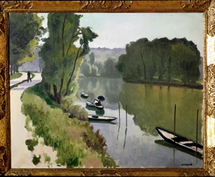 Landskab af Ile de France, 20. århundrede (olie på lærred)