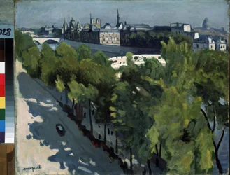 "" The Quai du Louvre og Pont Neuf A Paris "" Ile de la citerer og Quays of Seine. Maleri af Pierre-Albert (Albert) Marquet (1875-1947) 1906. Olie på lærred. Museum of the Hermitage, Saint Petersburg (Saint Petersburg)