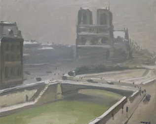 Notre Dame i sneen, efter 1912 (olie på lærred)