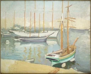Sejlbåde i Marseille (olie på lærred)