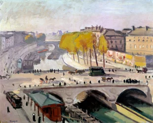 Pont Saint Michel og Quai des Grands Augustins i Paris