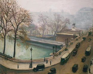 Udsigt over Seinen, ca. 1935 (olie på lærred)
