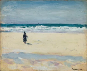 Ung pige på stranden