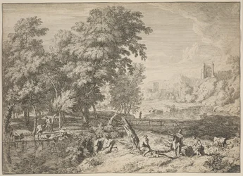 Landskab med badende (ætsning)