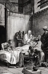 Frankernes Klodevig 1.s død i Paris den 27. november 511 - tegning af Albert Maignan (1845-1908)