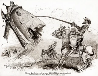 Don Quixote til en reklame for det styrkende Globeol, omkring 1916