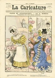 Albert Robidan (1848-1926) kuvitus La Caricaturen (1880) kanteen