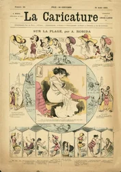 Illustration af Albert Robida (1848-1926) til forsiden af La Caricature (1880)